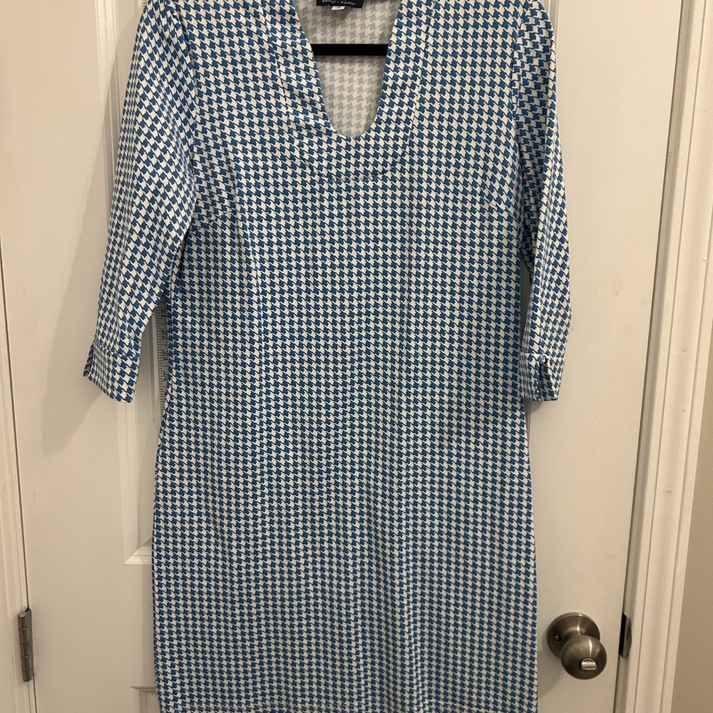 Blue Houndstooth Dress